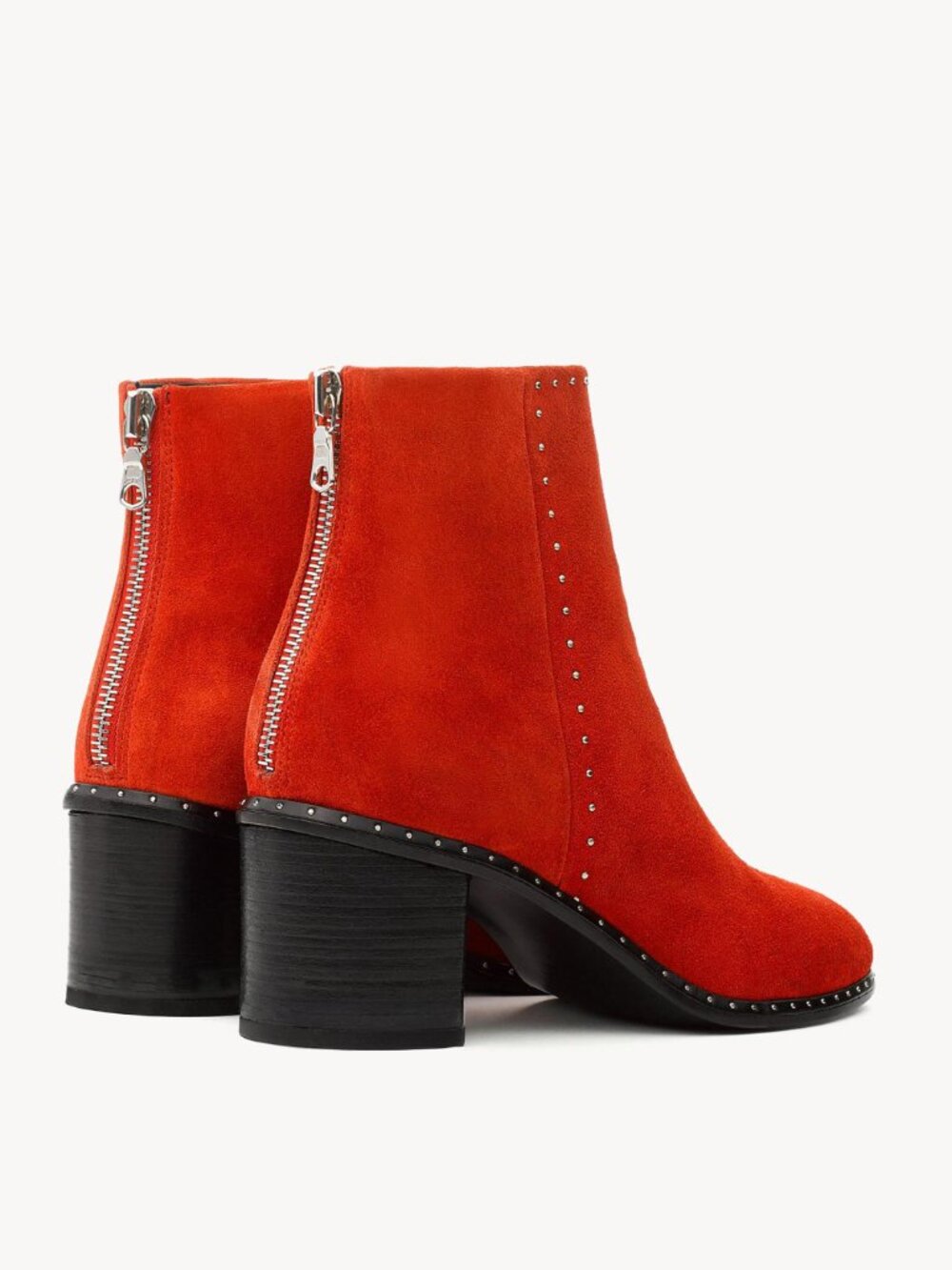 Rag And Bone Red Suede Studded Booties